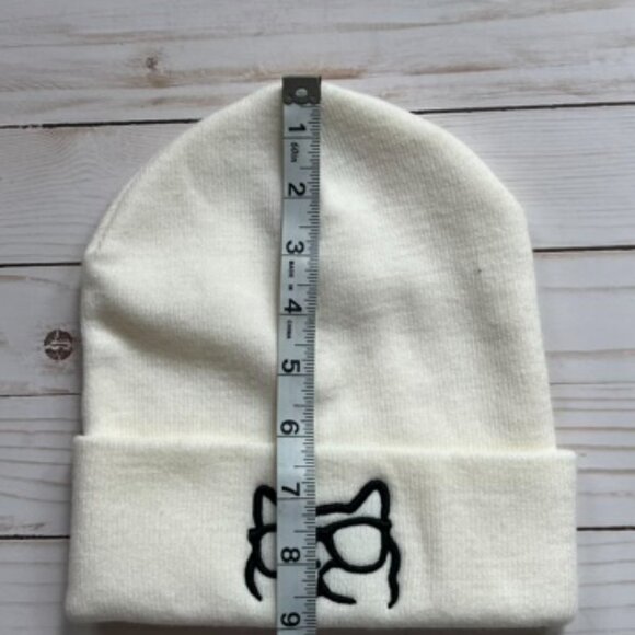 Catturd Beanie – Off White with Black Embroidery One Size - Picture 2 of 5